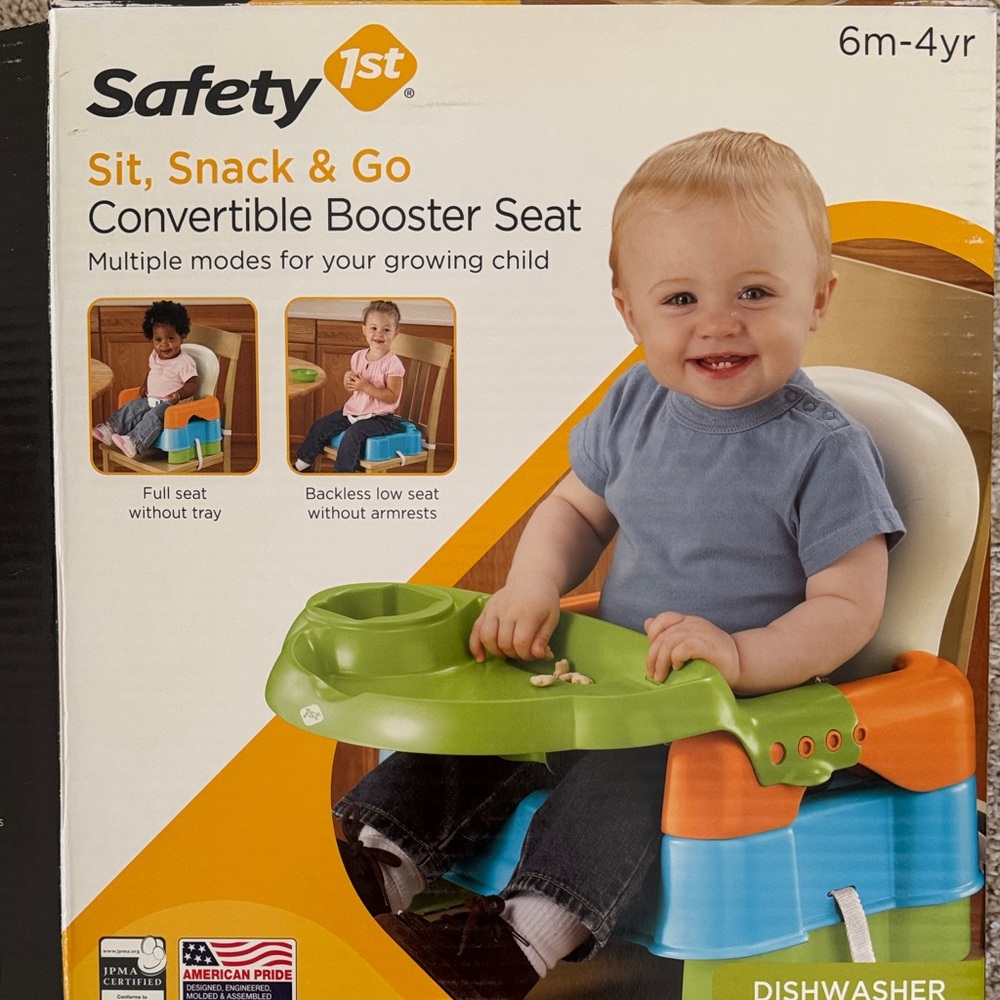 Safety 1st Sit, Snack & Go Booster Seat - Green, Blue, Orange